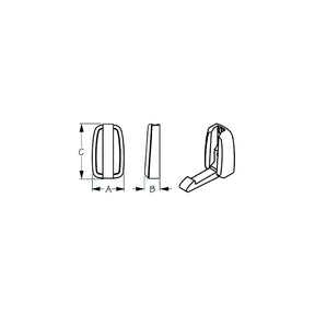 Sea-Dog 6714971 Folding Coat Hook, A=1-3/16", B= 9/16", C=2", #8 FH, weight= .18 - image 1