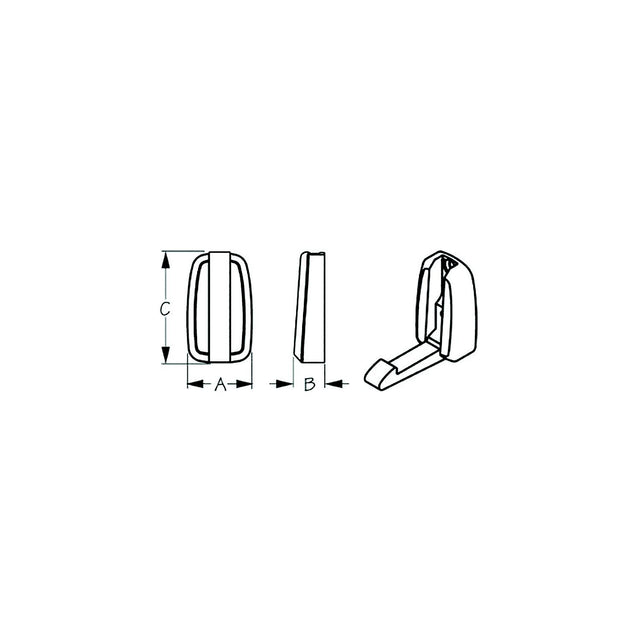 Sea-Dog 6714971 Folding Coat Hook, A=1-3/16", B= 9/16", C=2", #8 FH, weight= .18 - image 1
