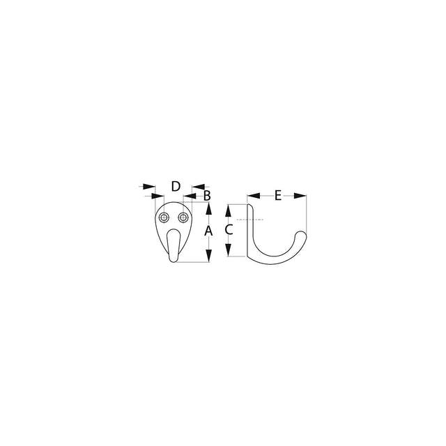 Sea-Dog Line Sea-Dog 6715011 Single Coat Hook - Large, Chrome/Brass, pr. - image 1
