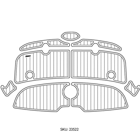 SeaDek 2352 Flooring Kit, 2007 Yamaha SX230/SR230/AR230, Storm Gray/Blk Teak - 23522-80066 - image 4