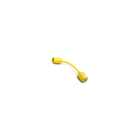 Hubbell HBL105 Yellow Watertight 15A/20A 125V Straight Blade Female to 30A 125V Locking Plug Male Adapter - HBL105 - official Hubbell product image 3