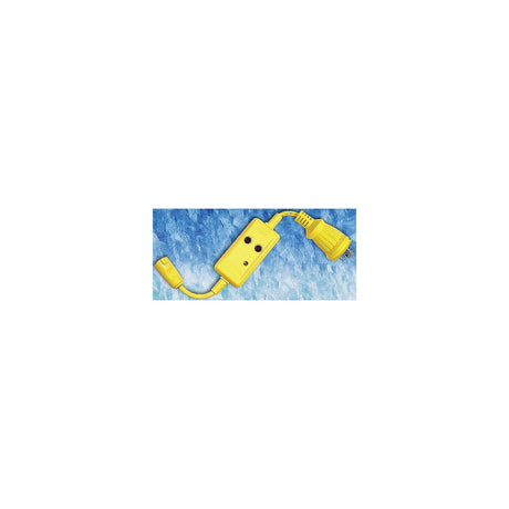 Hubbell HBL105GF Yellow Watertight 30A Twist Lock to 15A Straight Blade Adapter with GFCI 30 - HBL105GF - official Hubbell product image 3