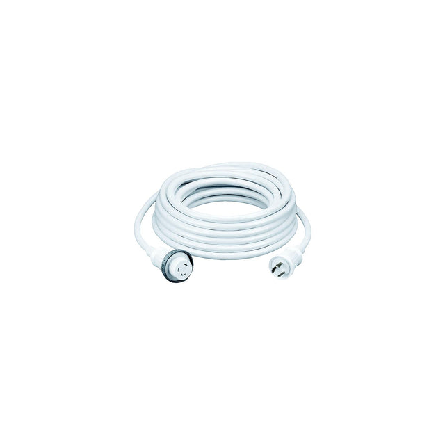 Brass Fittings Hubbell HBL61CM08W White 30A 125V Pre Wired Shore Power Cable Set, 50' - image 1