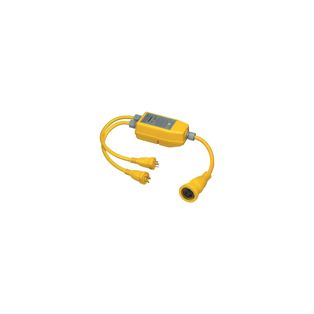 Hubbell YQ230 Yellow Intelligent "Y" (1) 50A 125V/250V Female to (2) 30A 125V Male Adapters - YQ230