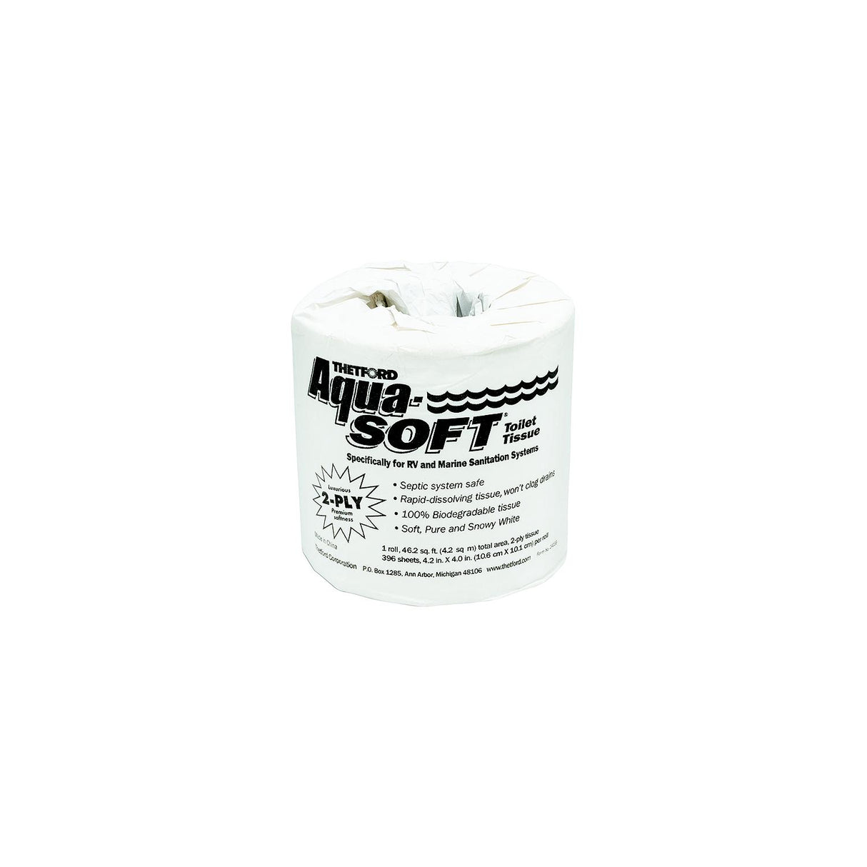 Thetford 24033 2-Ply Rapid-Dissolve Aqua-Soft Toilet Tissue-Toilet Paper, 48 Rolls/case - image 1