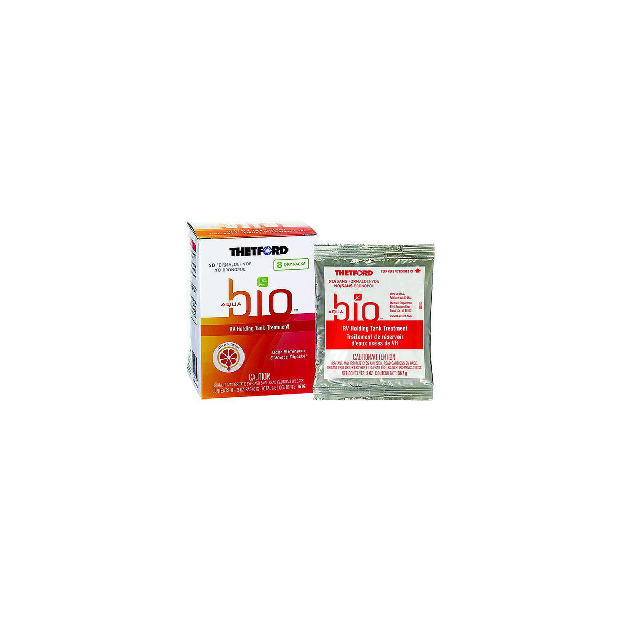 Thetford 96600 Aquabioâ¢ Dri Pack Holding Tank Treatment, 2 oz., 8/pk - 96600