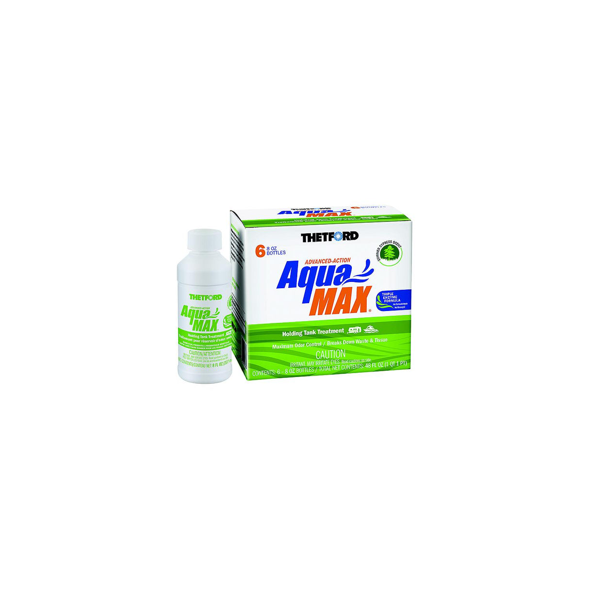 Thetford AquaMax Holding Tank Treatment - 6-Pack - 8oz Liquid - Spring Shower Scent [96634] - official Thetford product image 3