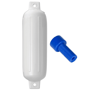 Polyform U.S. Polyform G-3 Twin Eye Fender 5.5" x 19" - White w/Adapter - G-3 WHITE W/AIR ADAPTER