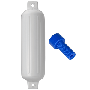 Polyform U.S. Polyform G-4 Twin Eye Fender 6.5" x 22" White w/Adapter - G-4 WHITE W/AIR ADAPTER