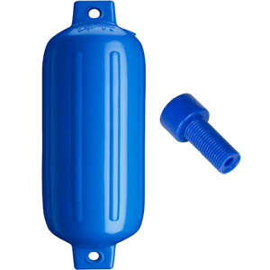 Polyform U.S. Polyform G-5 Twin Eye Fender 8.8" x 26.8" - Blue w/Adapter - G-5 BLUE W/AIR ADAPTER