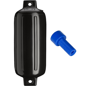 Polyform U.S. Polyform G-6 Twin Eye Fender 11" x 30" - Black w/Adapter - G-6 BLACK W/AIR ADAPTER
