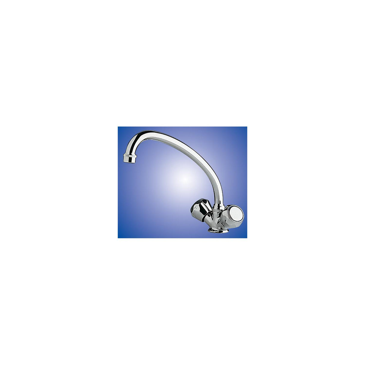 Scandvik 10438 Chrome Plated Brass Galley Mixer With High-Reach Swivel Spout, Standard Knob - 10438P