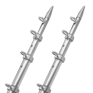 TACO Marine TACO 15' Telescopic Outrigger Poles HD 1-½" - Silver/Silver - OT-0542VEL15-HD