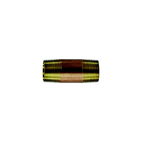 Brass Fittings Brass Fitting 40106 1 X 4-1/2 Red Brass Pipe Nipple - image 1