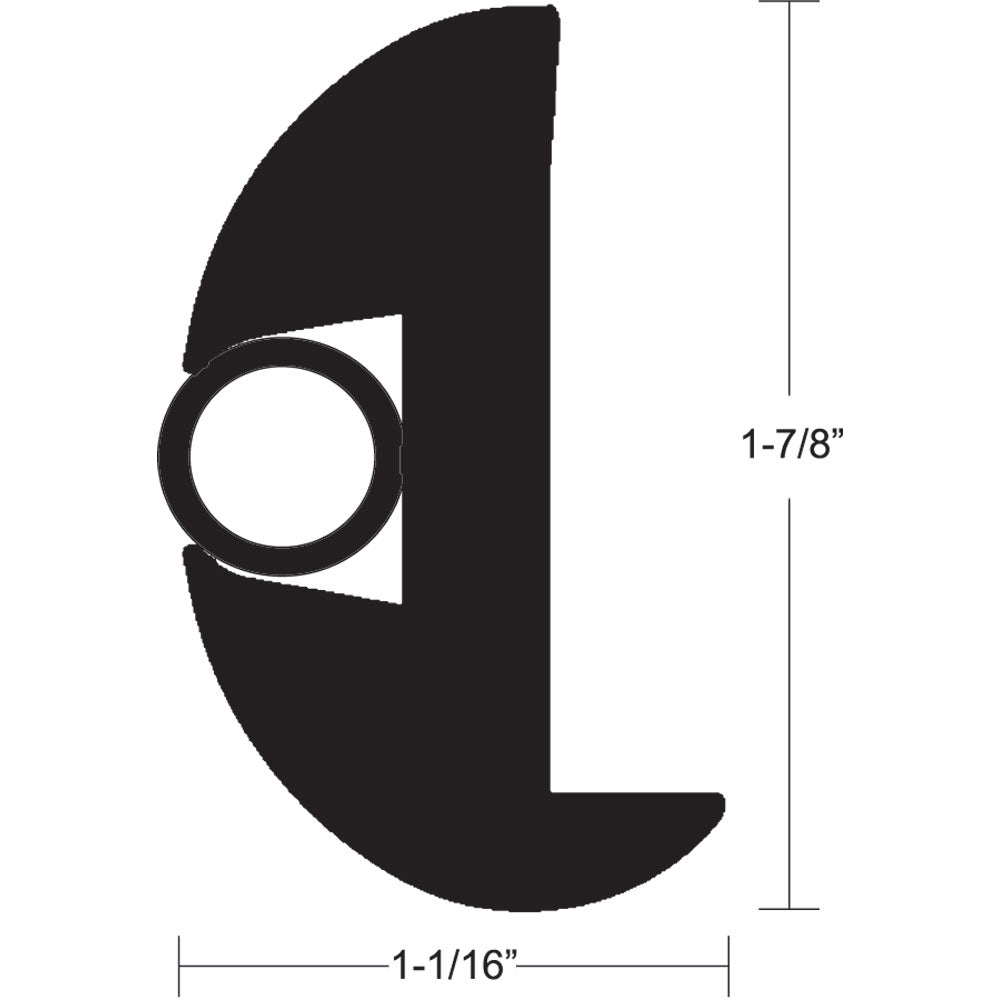 Kit de riel para frotar de vinilo TACO Flex - Negro con inserto negro - 70' - 1-7/8" x 1-1/16" [V11-2423BBK70-2]