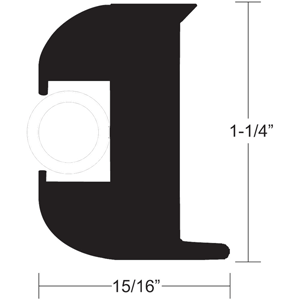 TACO Marine TACO Flex Vinyl Rub Rail Kit - Black w/White Insert - 50' - 1-1/4" x 15/16" - V11-3447BWK50-2
