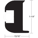 TACO Marine TACO Flex Vinyl Rub Rail Kit - Black w/White Insert - 50' - 1-1/4" x 15/16" - V11-3447BWK50-2