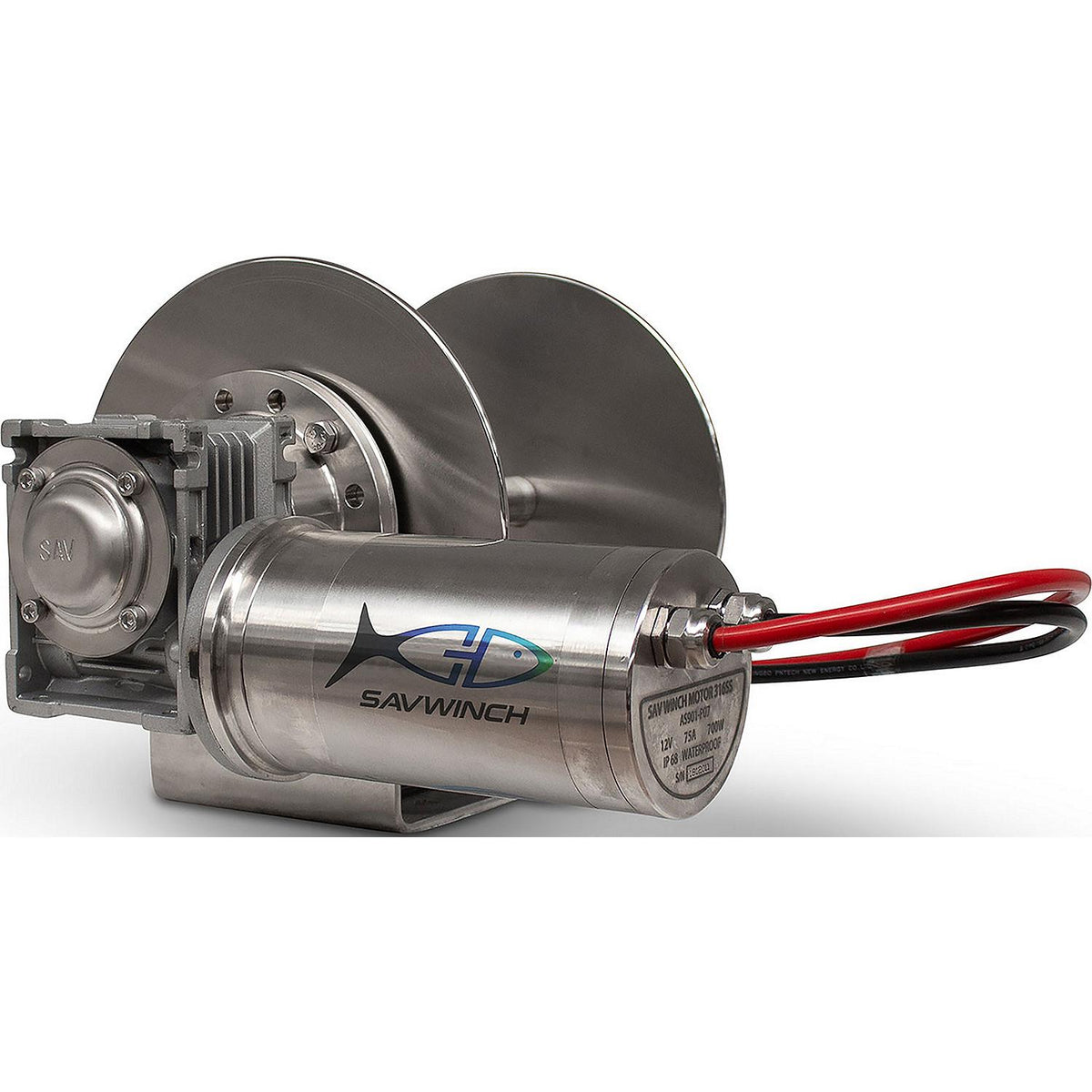 Savwinch 5008 SS Drum Anchor Winch, Rope Kit 332' of rope and chain (310' of 1/4" double-braid rope; 22' of 1/4" chain), Fits w/ 1000SS, Boats up to 23', 14.85" W x 9.8" H - image 1