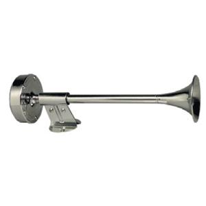 Schmitt Marine Deluxe All-Stainless Shorty Single Trumpet Horn - 12V - 10009