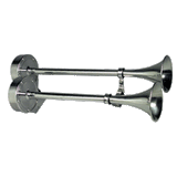 Schmitt Marine Deluxe All-Stainless Dual Trumpet Horn - 12V - 10028