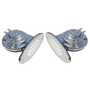 Schmitt Marine Mini Stainless Steel Dual Drop-In Horn w/Stainless Steel Grills High &amp; Low Pitch - 10055