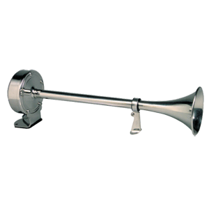 Schmitt Marine Deluxe All-Stainless Single Trumpet Horn - 24V - 12427