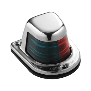 Attwood Marine Attwood 1-Mile Deck Mount, Bi-Color Red/Green Combo Sidelight - 12V - Stainless Steel Housing - 66318-7