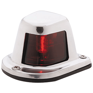 Attwood Marine Attwood 1-Mile Deck Mount, Red Sidelight - 12V - Stainless Steel Housing - 66319R7