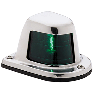 Attwood Marine Attwood 1-Mile Deck Mount, Green Sidelight - 12V - Stainless Steel Housing - 66319G7