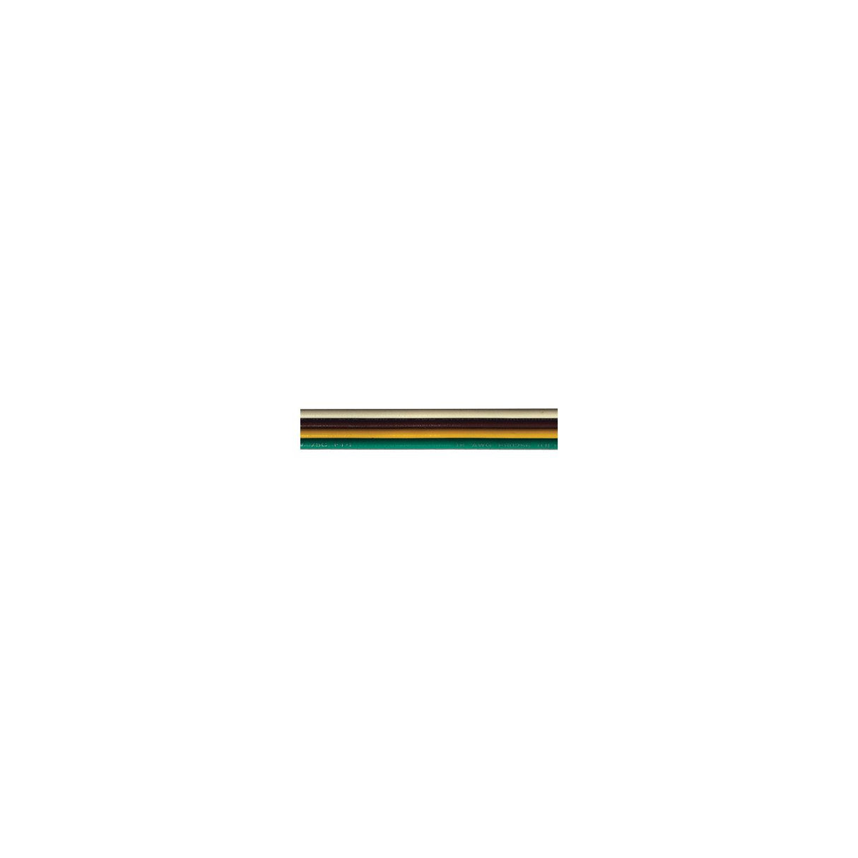 Cobra Wire and Cable Cobra Wire B8016TU110100 Tinned Copper Bonded Ribbon Cable, 16 Gauge, 4-wire, 100', White/Brown/Yellow/Green - B8016TU110100