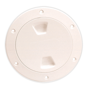 Beckson Marine Beckson 4" Smooth Center Screw-Out Deck Plate - Beige - DP40-N