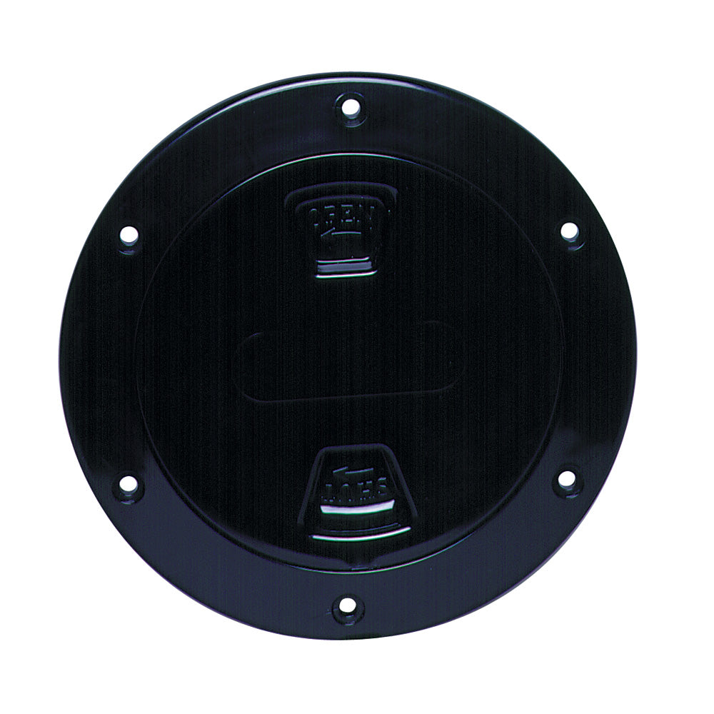Placa de cubierta atornillable central lisa Beckson de 4" - Negro [DP40-B]