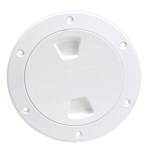 Beckson Marine Beckson 4" Smooth Center Screw-Out Deck Plate - White - DP40-W