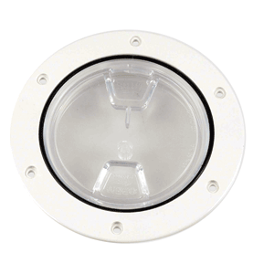 Beckson Marine Beckson 4" Clear Center Screw-Out Deck Plate - White - DP40-W-C
