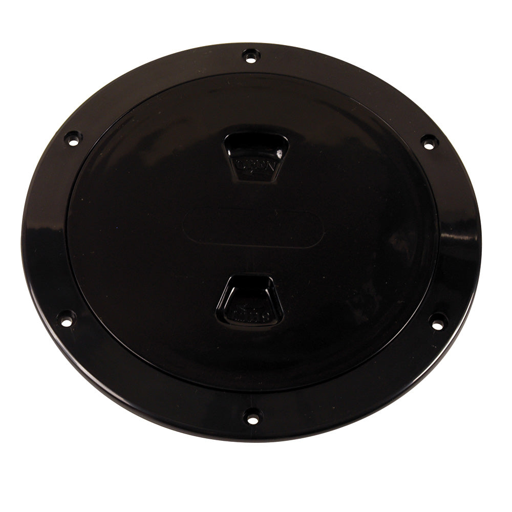 Placa de cubierta atornillable central lisa Beckson de 6" - Negro [DP60-B]