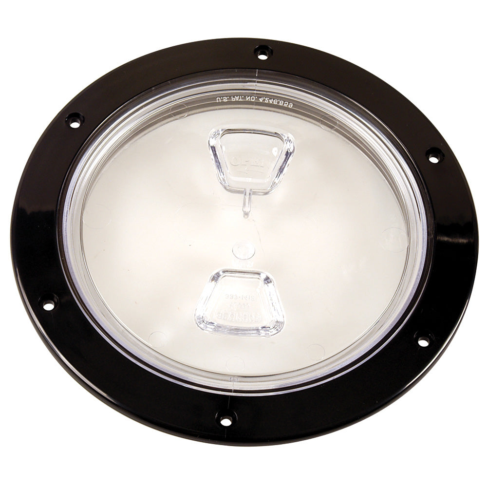 Beckson Placa de cubierta central atornillable transparente de 6" - Negro [DP60-BC]