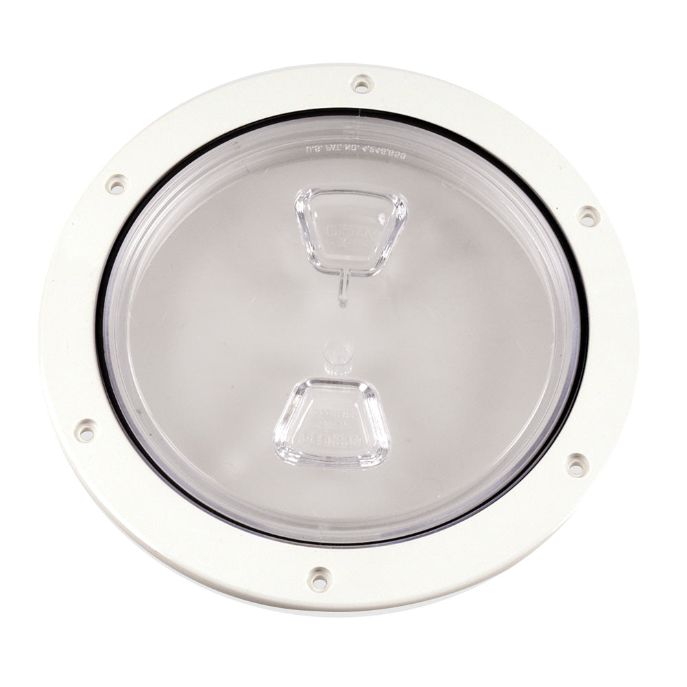Beckson Placa de cubierta central atornillada transparente de 6" - Blanco [DP60-WC]