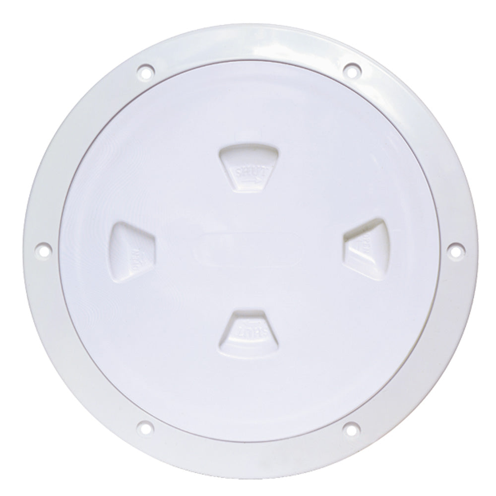 Placa de cubierta atornillable central lisa Beckson de 8" - Blanco [DP80-W]