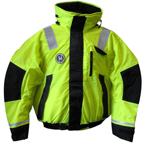 First Watch AB-1100 Flotation Bomber Jacket - Hi-Vis Yellow/Black - XL - AB-1100-HV-XL