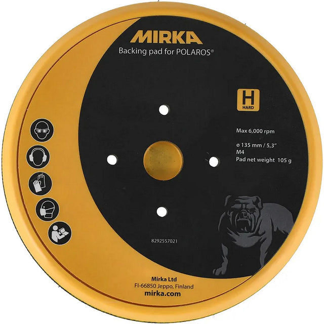 Mirka 8292557021 Backing Pad For Polaros, Hard, 5.3" - image 1