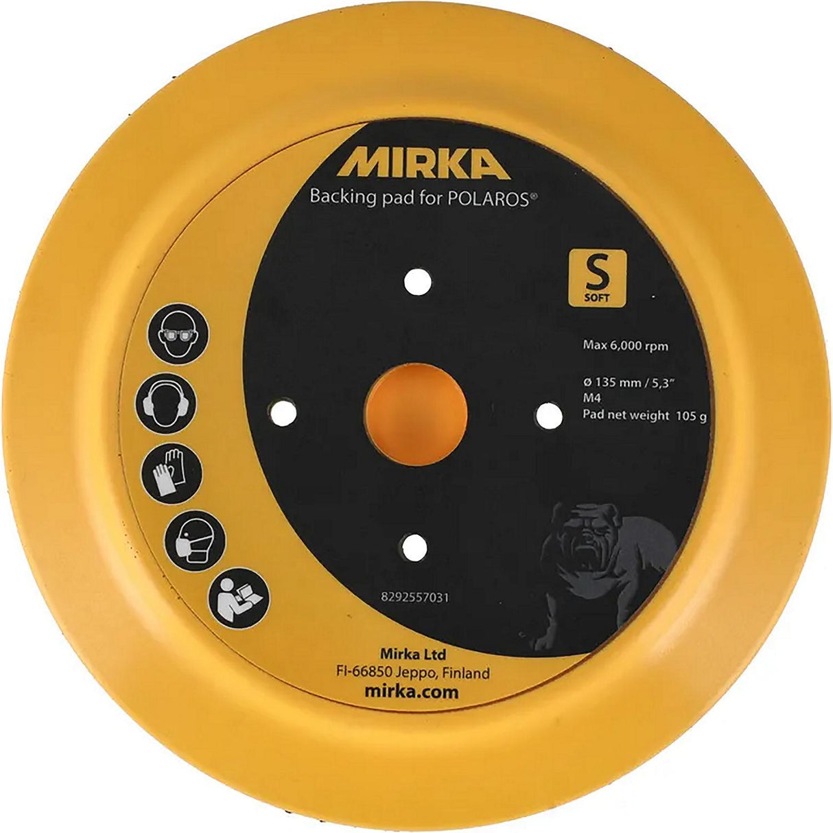 Mirka 8292557031 Backing Pad For Polaros, Soft, 5.3" - image 3