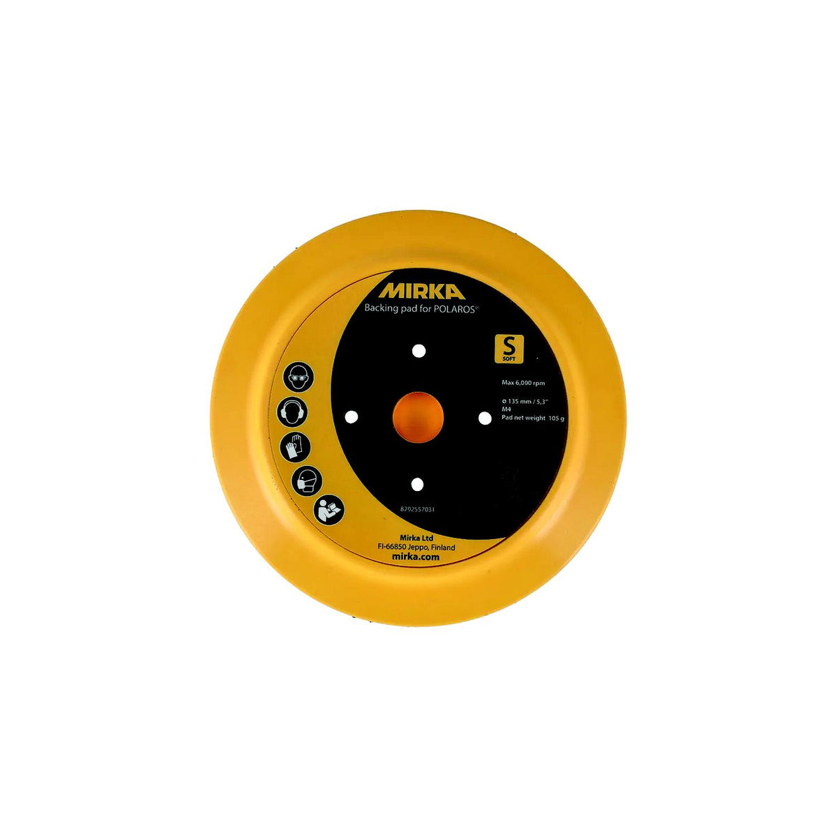 Mirka 8292557031 Backing Pad For Polaros, Soft, 5.3" - image 1
