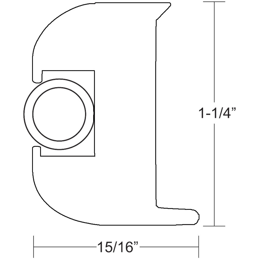 Kit de riel para frotar de vinilo TACO Flex - Blanco con inserto blanco - 50' [V11-3447WWK50-2]