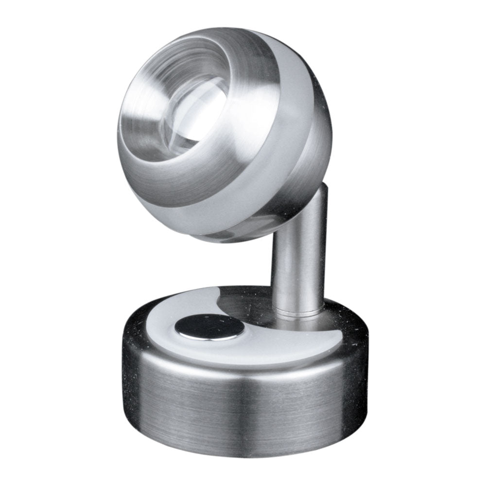 Lunasea Luz LED para montaje en pared con anillo transparente y atenuación táctil - Acabado blanco cálido/níquel cepillado [LLB-33RW-81-OT]