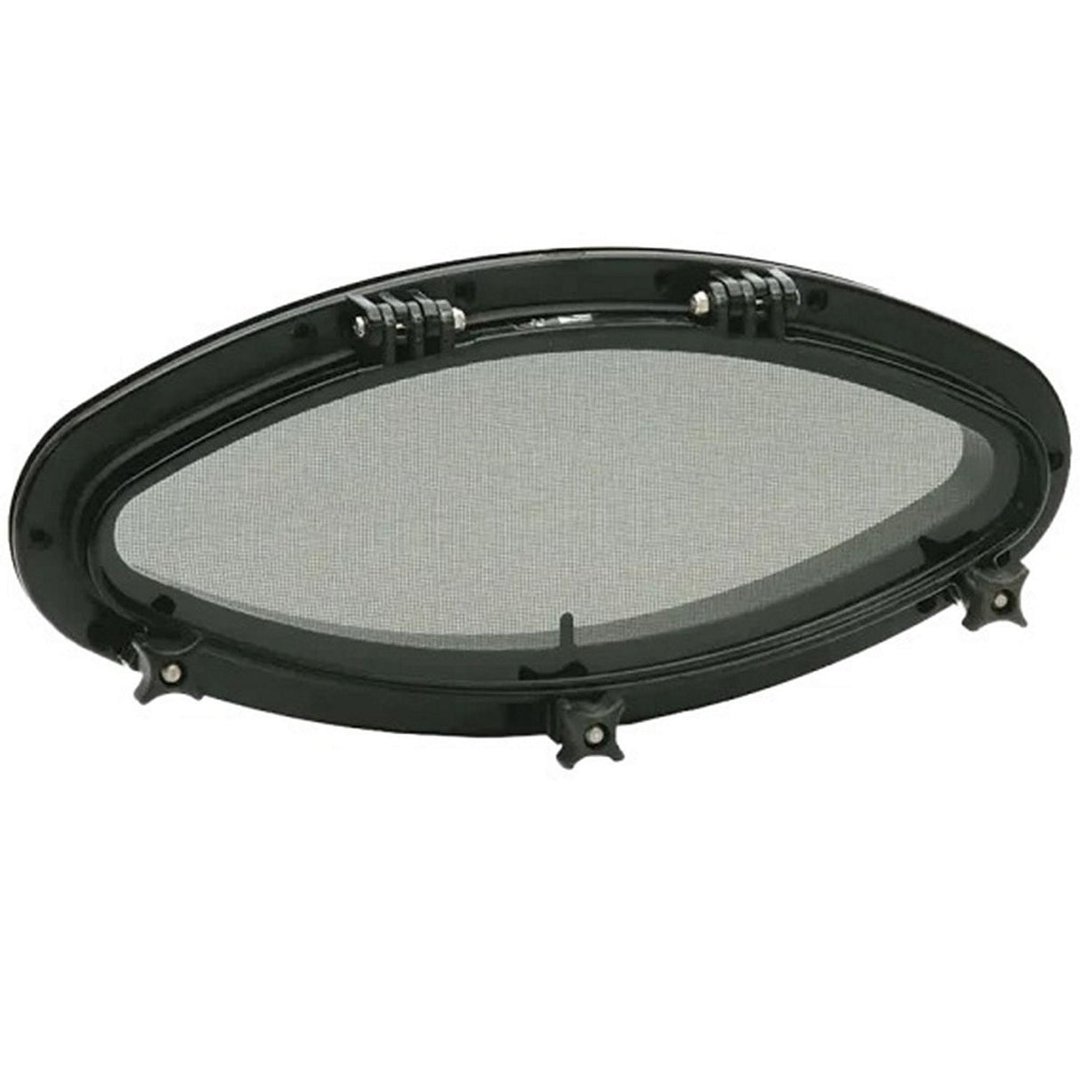 Bomar Gray Series Elliptical Fixed Molded Portlight Black w/ SS Trim Ring - G515---18SS - image 1