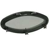 Bomar Gray Series Elliptical Fixed Molded Portlight Black w/ SS Trim Ring - G515---18SS - image 1