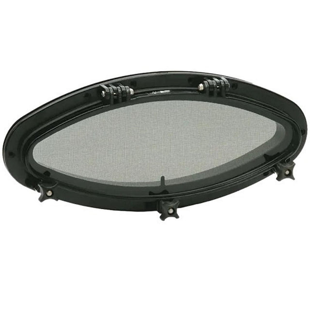 Bomar Gray Series Elliptical Fixed Molded Portlight Black w/ SS Trim Ring - G515---18SS - image 1