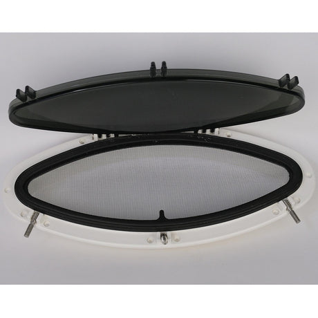 Bomar G61628 Gray Series 6 x16 Elliptical Molded Portlight, White - image 1