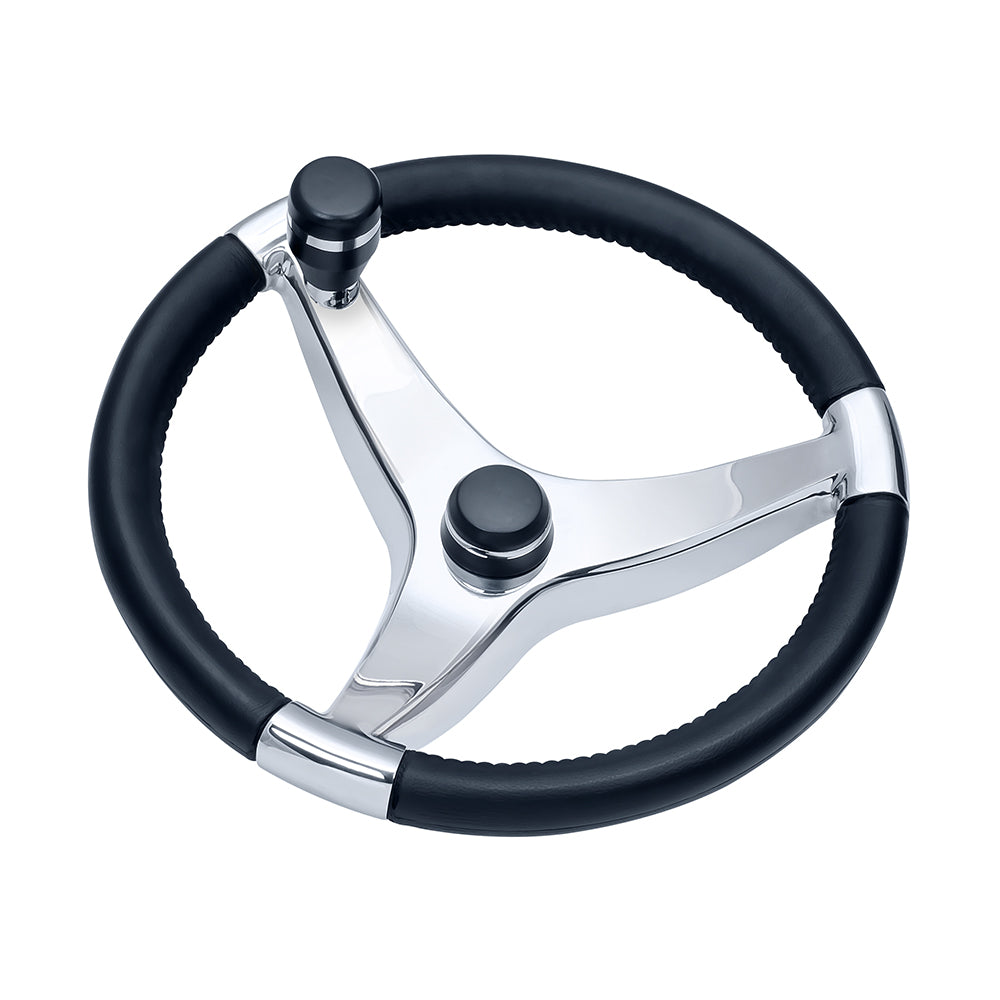 Schmitt Marine Evo Pro 316 Volante de acero inoxidable fundido con perilla de control - 15.5" de diámetro [7241521FGK]