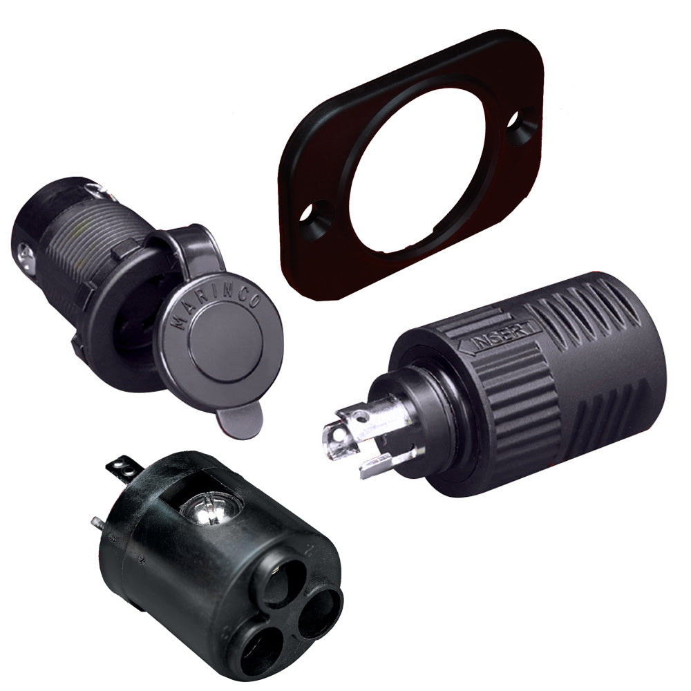 Receptáculo de carga/curricán Marinco ConnectPro, enchufe y adaptador de calibre 6 [12VCP6]